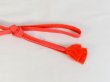 Photo4: P0220XB Vintage Japanese Kimono  Vivid Orange  OBIJIME decorative string/cord/rope  Lozenges Silk. (Grade B) (4)