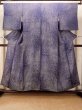 Photo1: P0225A Antique Japanese kimono Dark Purple ORI woven for women / Silk. Chrysanthemum (Grade B) (1)