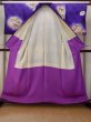 Photo2: P0225B Antique Japanese kimono Shiny Purple KOMON dyed for women / Silk. Rose (Grade C) (2)