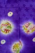 Photo4: P0225B Antique Japanese kimono Shiny Purple KOMON dyed for women / Silk. Rose (Grade C) (4)