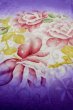Photo10: P0225B Antique Japanese kimono Shiny Purple KOMON dyed for women / Silk. Rose (Grade C) (10)