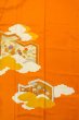 Photo3: P0225D Vintage Japanese kimono Vivid Orange TSUKESAGE formal for women / Silk. Peony (Grade B) (3)