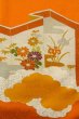 Photo7: P0225D Vintage Japanese kimono Vivid Orange TSUKESAGE formal for women / Silk. Peony (Grade B) (7)