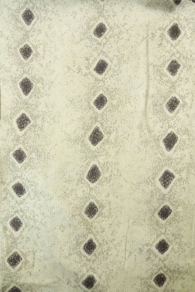 Photo3: Mint P0225E Vintage Japanese kimono Light Gray HITOE unlined for women / Silk. Lozenges (Grade A) (3)