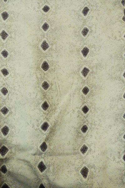 Photo4: Mint P0225E Vintage Japanese kimono Light Gray HITOE unlined for women / Silk. Lozenges (Grade A) (4)