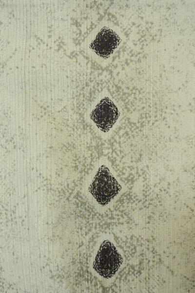 Photo5: Mint P0225E Vintage Japanese kimono Light Gray HITOE unlined for women / Silk. Lozenges (Grade A) (5)