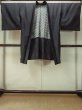 Photo1: Mint P0225F Vintage Japanese kimono Dark Gray HAORI short jacket for women / Silk. Abstract pattern (Grade A) (1)