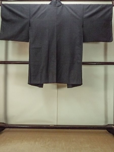 Photo2: Mint P0225F Vintage Japanese kimono Dark Gray HAORI short jacket for women / Silk. Abstract pattern (Grade A) (2)