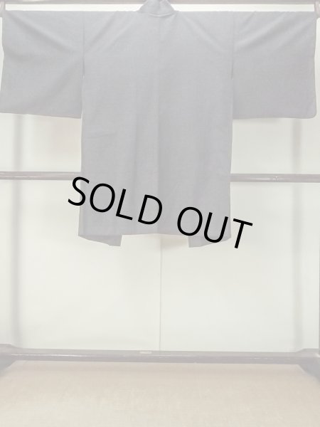 Photo3: Mint P0225F Vintage Japanese kimono Dark Gray HAORI short jacket for women / Silk. Abstract pattern (Grade A) (3)