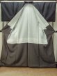 Photo2: Mint P0225G Vintage Japanese kimono Dark Gray TSUMUGI pongee for women / Silk. Abstract pattern (Grade A) (2)