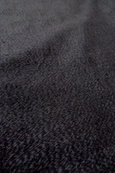 Photo10: Mint P0225G Vintage Japanese kimono Dark Gray TSUMUGI pongee for women / Silk. Abstract pattern (Grade A) (10)