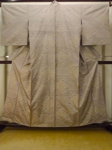 Photo1: P0225H Vintage Japanese kimono Pale Multi Color TSUMUGI pongee for women / Silk. Flower (Grade B) (1)