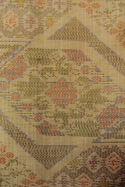 Photo5: P0225H Vintage Japanese kimono Pale Multi Color TSUMUGI pongee for women / Silk. Flower (Grade B) (5)