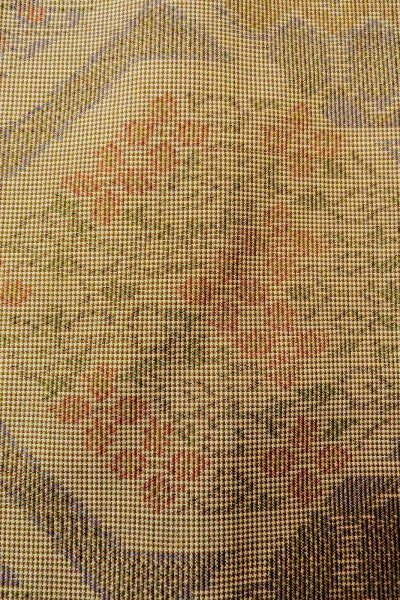 Photo7: P0225H Vintage Japanese kimono Pale Multi Color TSUMUGI pongee for women / Silk. Flower (Grade B) (7)