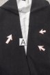 Photo11: P0225J Vintage Japanese kimono Black MONTSUKI crests for women / Silk. (Grade B) (11)