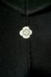 Photo3: P0225K Vintage Japanese kimono Black MONTSUKI crests for women / Silk. (Grade B) (3)