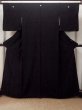 Photo1: P0225N Vintage Japanese kimono Black MONTSUKI crests for women / Silk. (Grade A) (1)