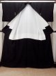 Photo2: P0225N Vintage Japanese kimono Black MONTSUKI crests for women / Silk. (Grade A) (2)