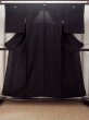 Photo1: P0225O Vintage Japanese kimono Black MONTSUKI crests for women / Silk. (Grade A) (1)