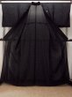 Photo2: P0225P Vintage Japanese kimono Black MONTSUKI crests for women / Silk. (Grade A) (2)