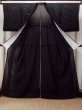 Photo2: P0225Q Vintage Japanese kimono Black MONTSUKI crests for women / Silk. (Grade A) (2)
