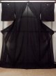Photo1: Mint P0225R Vintage Japanese kimono Black MONTSUKI crests for women / Silk., There are stains on the wrong side of collar only. (Grade A) (1)