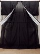 Photo2: Mint P0225R Vintage Japanese kimono Black MONTSUKI crests for women / Silk., There are stains on the wrong side of collar only. (Grade A) (2)