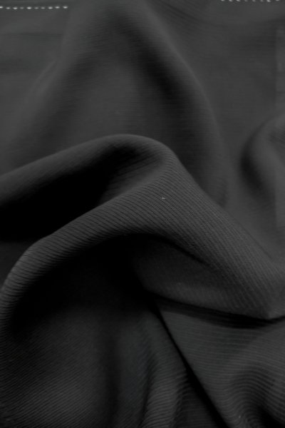 Photo6: Mint P0225R Vintage Japanese kimono Black MONTSUKI crests for women / Silk., There are stains on the wrong side of collar only. (Grade A) (6)