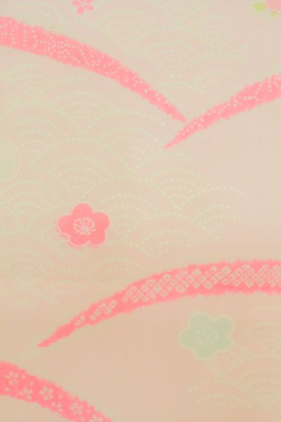 Photo5: P0225W Vintage Japanese kimono Light Pink JUBAN undergarment for women / Mousseline. SAKURA cherry blossom (Grade B) (5)