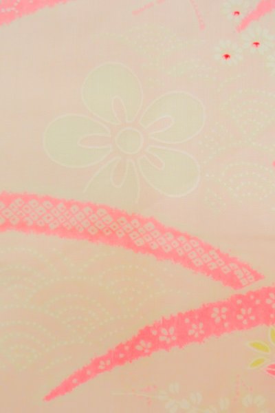Photo6: P0225W Vintage Japanese kimono Light Pink JUBAN undergarment for women / Mousseline. SAKURA cherry blossom (Grade B) (6)