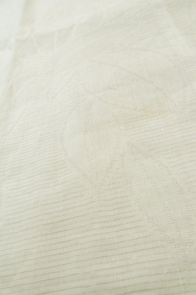 Photo8: P0225Y Vintage Japanese kimono White JUBAN undergarment for women / Linen. Camellia (Grade C) (8)