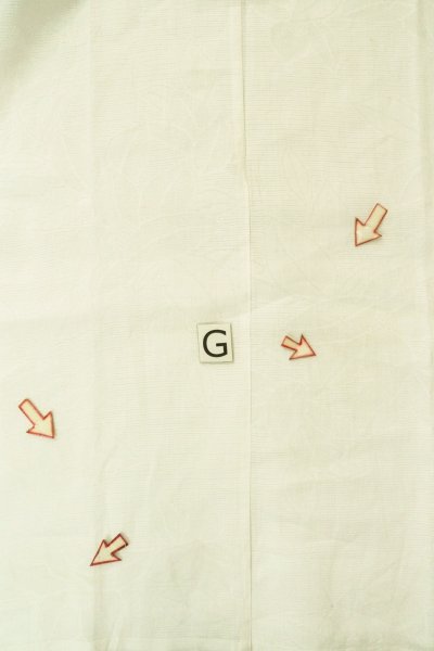 Photo21: P0225Y Vintage Japanese kimono White JUBAN undergarment for women / Linen. Camellia (Grade C) (21)
