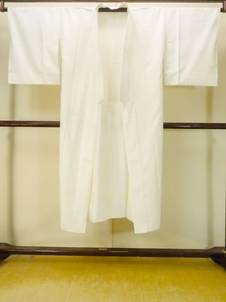 Photo1: P0225Z Vintage Japanese kimono White JUBAN undergarment for women / Synthetic. KIRI paulownia (Grade B) (1)