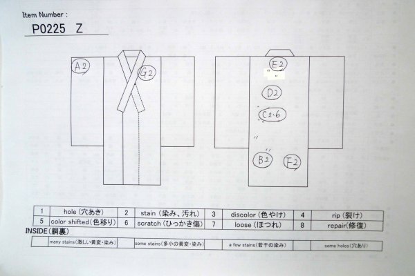 Photo13: P0225Z Vintage Japanese kimono White JUBAN undergarment for women / Synthetic. KIRI paulownia (Grade B) (13)