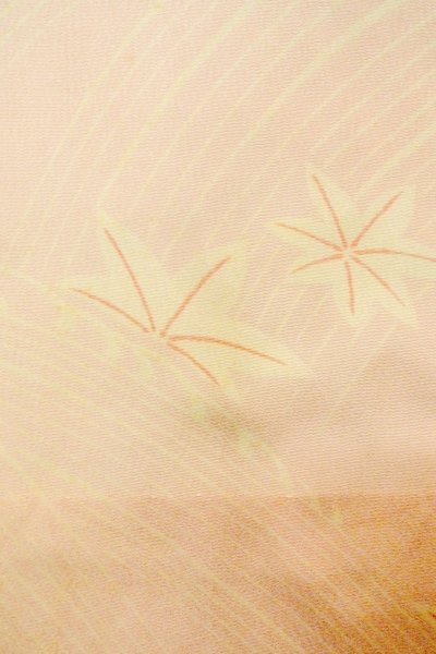 Photo5: P0226B Vintage Japanese kimono Pale Pink JUBAN undergarment for women / Silk. MOMIJI maple leaf (Grade C) (5)
