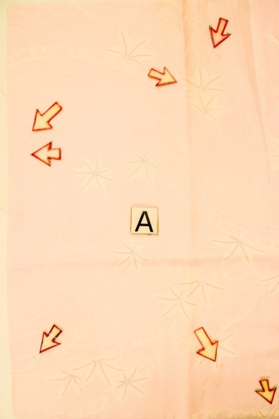 Photo14: P0226B Vintage Japanese kimono Pale Pink JUBAN undergarment for women / Silk. MOMIJI maple leaf (Grade C) (14)