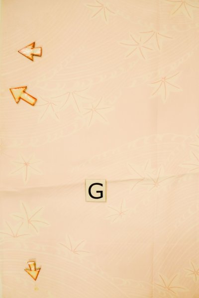 Photo20: P0226B Vintage Japanese kimono Pale Pink JUBAN undergarment for women / Silk. MOMIJI maple leaf (Grade C) (20)