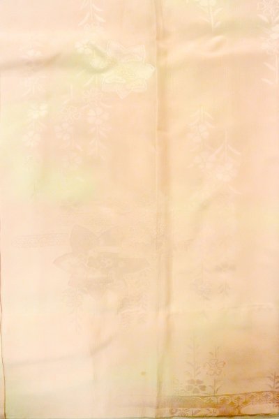 Photo4: P0226C Vintage Japanese kimono Pale Pink JUBAN undergarment for women / Silk. MOMIJI maple leaf (Grade C) (4)