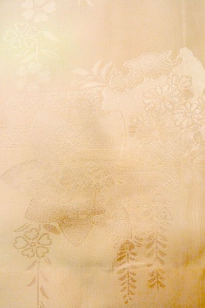 Photo5: P0226C Vintage Japanese kimono Pale Pink JUBAN undergarment for women / Silk. MOMIJI maple leaf (Grade C) (5)