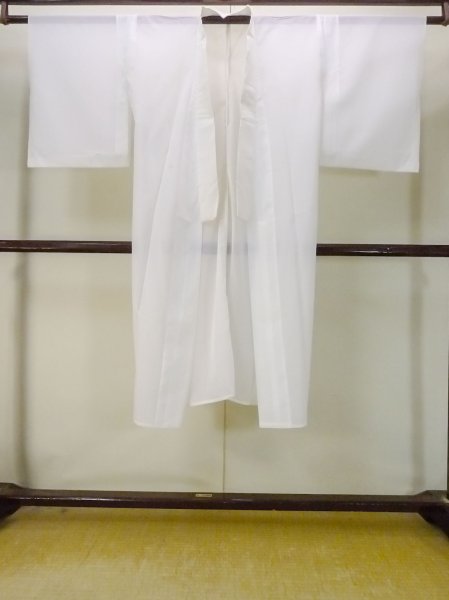 Photo1: P0226D Vintage Japanese kimono White JUBAN undergarment for women / Silk. (Grade D) (1)