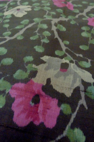 Photo10: Mint P0312A Antique Japanese kimono Black HAORI short jacket for women / Silk. Camellia (Grade A) (10)