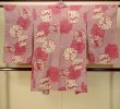 Photo2: P0312B Antique Japanese kimono Pink HAORI short jacket for women / Silk. Flower circle (Grade B) (2)