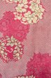 Photo4: P0312B Antique Japanese kimono Pink HAORI short jacket for women / Silk. Flower circle (Grade B) (4)