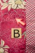 Photo15: P0312B Antique Japanese kimono Pink HAORI short jacket for women / Silk. Flower circle (Grade B) (15)
