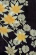 Photo4: P0312D Antique Japanese kimono Black HAORI short jacket for women / Silk. Chrysanthemum, More damages (Grade C) (4)
