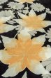 Photo8: P0312D Antique Japanese kimono Black HAORI short jacket for women / Silk. Chrysanthemum, More damages (Grade C) (8)