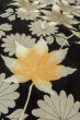 Photo10: P0312D Antique Japanese kimono Black HAORI short jacket for women / Silk. Chrysanthemum, More damages (Grade C) (10)