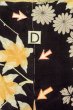 Photo17: P0312D Antique Japanese kimono Black HAORI short jacket for women / Silk. Chrysanthemum, More damages (Grade C) (17)