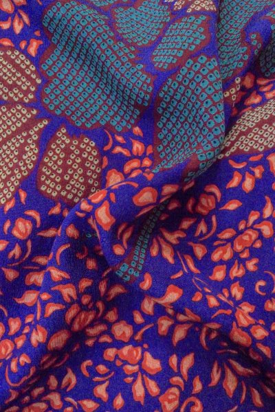 Photo11: P0312E Antique Japanese kimono Vivid Purple HAORI short jacket for women / Silk. Rose (Grade C) (11)