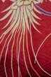 Photo8: P0312F Antique Japanese kimono Dark Red HAORI short jacket for women / Silk. Chrysanthemum (Grade B) (8)